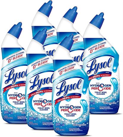 6 PACK Lysol Bleach Free Hydrogen Peroxide Toilet Bowl Cleaner, Fresh, 24 oz