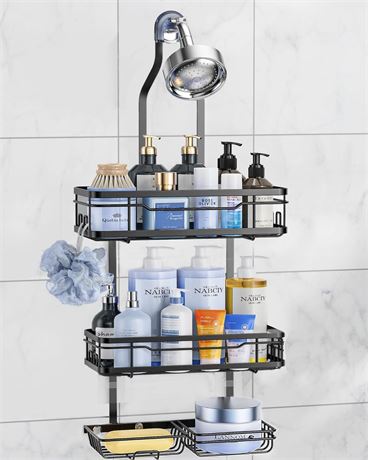 OMAIRA Shower Caddy Hanging Over the Shower Head - Rustproof Shower Organizer