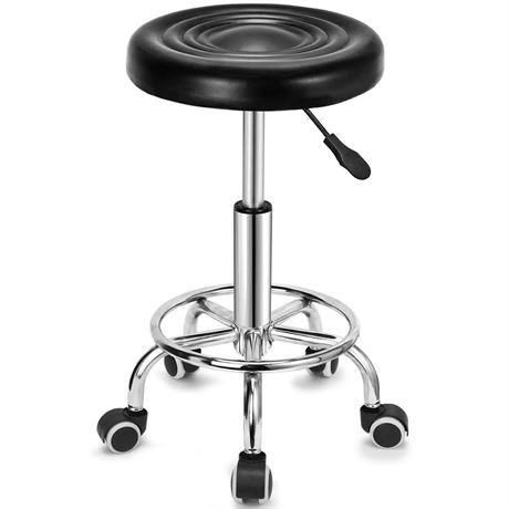 OFFSITE LOCATION Rolling Stool Height Adjustable, Swivel Stool Chair with Footre