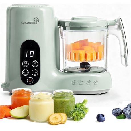 Grownsy Baby Food Maker with Steam Basket, One Step Baby Food Processor Steamer