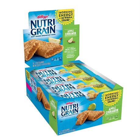 Keebler Nutrigrain Cereal Bars,Low Fat,1.3 Oz.,16 / BX ,Appl(2x$13.80)