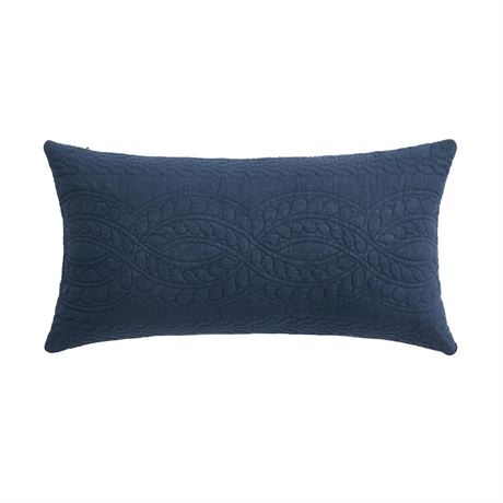 Levtex Home - Ballou - One Decorative Pillow (12x24in.) - Quilted Border - Navy