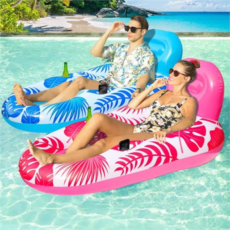 FindUWill Pool Floats Chairs Adult - 2 Pack 65'' x 42'' Large Pool Float