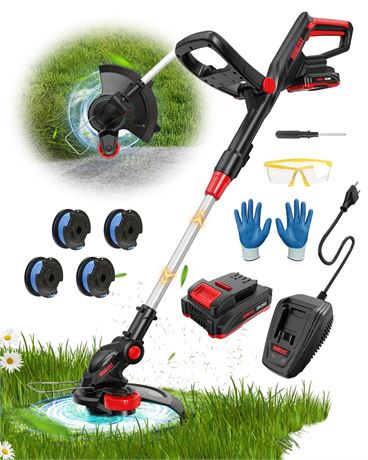 Weed Wacker Battery Powered Weed Eater with Fast Charge,2-in-1 Lawn Edger 13"