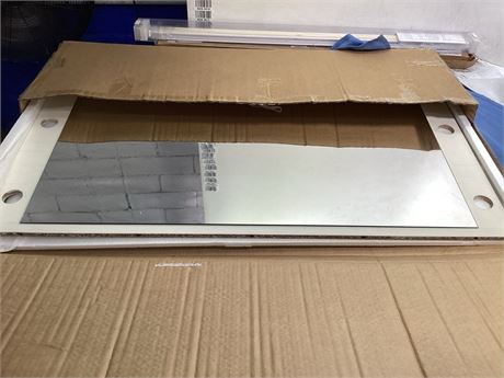 mirror with wooden back panel white