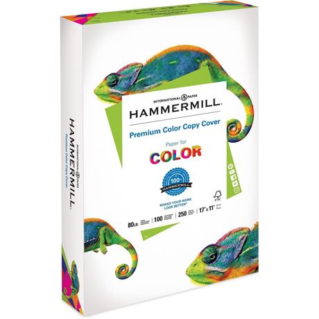 3 Ream Hammermill Printer Paper  80lb Premium Color Copy Cover  White  17x11 ,