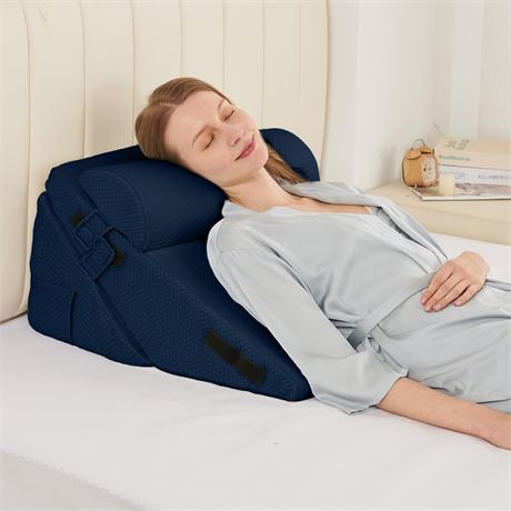 Sasttie Wedge Pillow Set for After Surgery, 2PCS Adjustable Bed Wedge Pillow