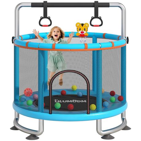 55" Toddler Trampoline for Kids,LILUMUDM Indoor Outdoor Trampoline with