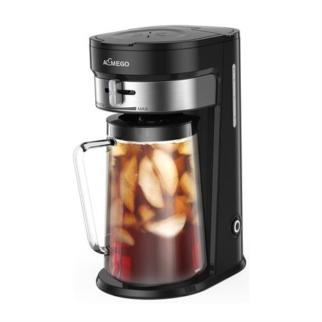 AEMEGO Iced Tea Maker, Brewing System with 2.5-quart Glass Pitcher, sliding