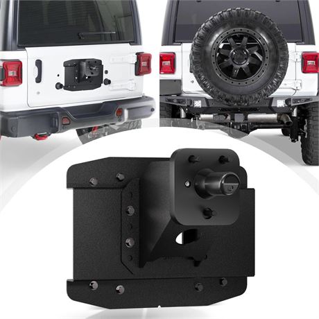 Adjustable Spare Tire Carrier Compatible with 2018-2024 Jeep Wrangler JL JLU