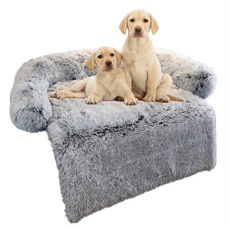 Calming Dog Bed Fluffy Plush Dog Mat for Furniture Protector with Removable