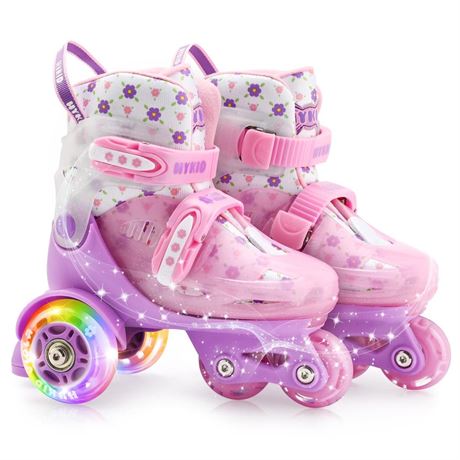 Toddler Roller Skates, 4 Adjustable Sizes, Fun Illuminating, Safety Three-Point