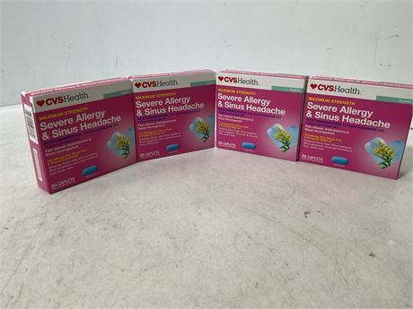 CVS Maximum Strength Severe Allergy & Sinus Headache Acetaminophen Tablets, 20