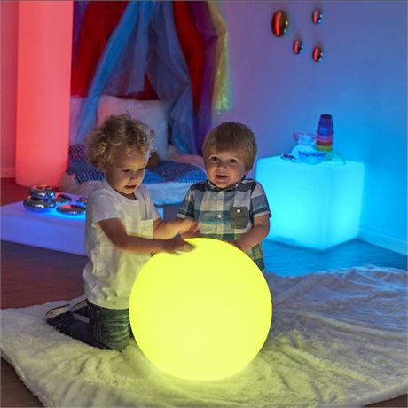 16’’ Cordless LED Glowing Ball Light, LED Globe Orb Night Light w/Remote, 16