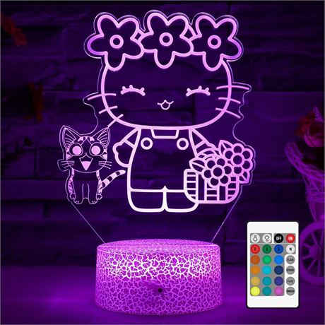 Kitty Night Light for Kids Kitty Lamp Girl Cute Kitty Room Decor Kitty Gift