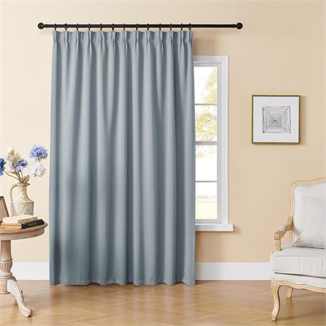 Rutterllow Light Gray Blackout Curtains 84 Inches Long for Living Room, Extra