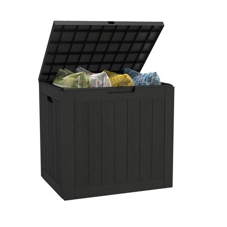 Deck Box, 31 Gallon Resin Indoor and Outdoor Storage Box Waterproof for Patio