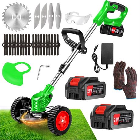 Cordless Weed Wacker Battery Powered Electric 21V 4.0Ah,Weed Wacker Battery