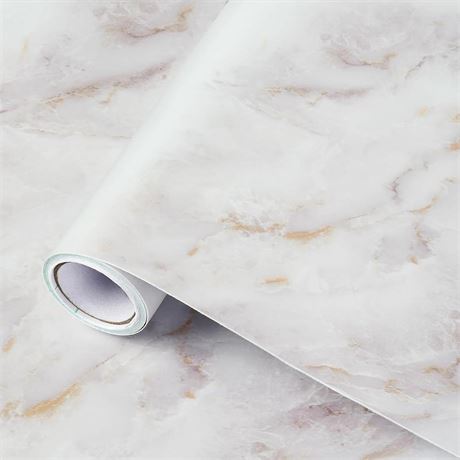 rabbitgoo Marble Contact Paper for Countertops, Self Adhesive Peel and Stick