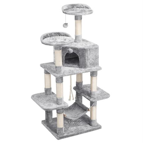 Yaheetech Cat Tree Cat Condo 59 Inches Modern Cat Activity Tree House Furniture