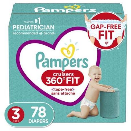 Pampers Cruisers 360 Diapers Size 3  78 Count (Select for More Options)