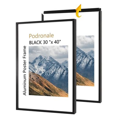 30x40 Inch Poster Frame, Plexiglass, Set of 2,Front-loading Frame 30x40-2pcs