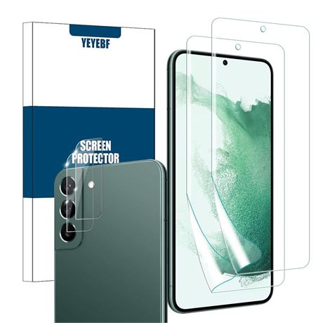 Galaxy S22 HD Clear Screen Protector + Camera Lens Protectors, [2 +2 Pack]