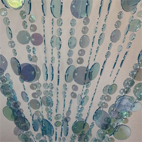 FlavorThings Sky Blue Acrylic Bubbles Beaded Door Way Curtains for Doorway Room