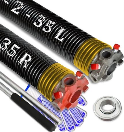 Garage Door Torsion Spring Set, Pair of 2" Electrophoresis Coated Garage Door