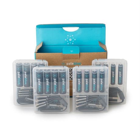 USB Rechargeable Smart Batteries by Pale Blue, Lithium Ion, Under 90 Minute