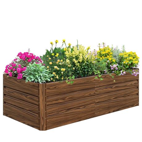 SnugNiture Galvanized Raised Garden Bed 6x3x2FT Outdoor Large Metal Planter Box