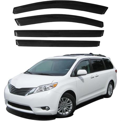 Rain Guards Compatible with 2011-2020 Toyota Sienna, Durable Acrylic Slim