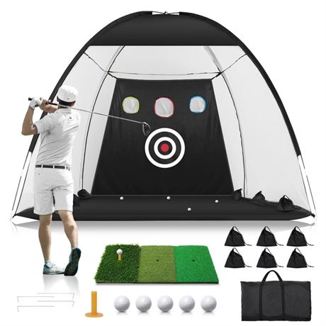 Golf Net: 10x7FT Golf Practice Net for Backyard Driving, Golf Hitting Net with