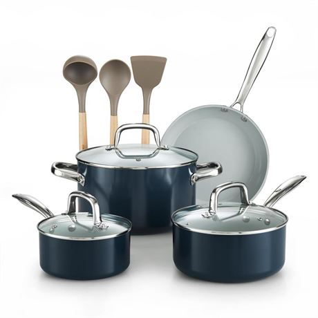 Cook N Home Pots and Pans Set Non Stick, 10-Piece Hard Anodized Nonstick