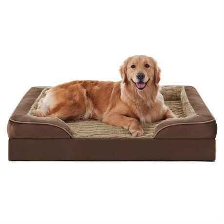 FURTIME Orthopedic Large Dog Bed, XL Waterproof Dog Beds, 42x35x6.5 Supportive