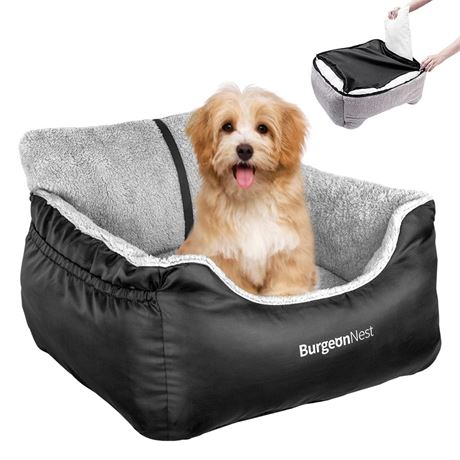 BurgeonNest Dog Car Seat for Small Dogs, Fully Detachable and Washable Dog