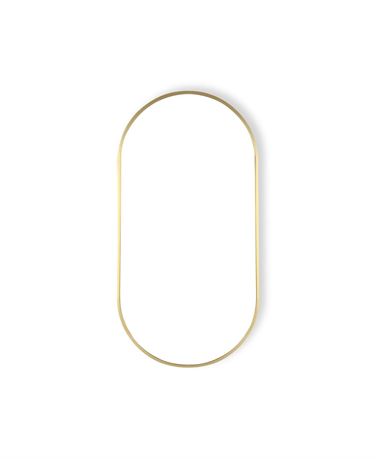 Oval Gold Framed Bathroom Decorative Wall Mirror ( 31.5 in. H X 15.7 in. W )