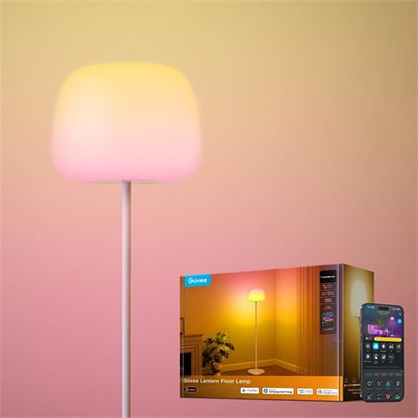 Govee Lantern Floor Lamp, Halo Gradient RGBIC Smart Corner Lamp with
