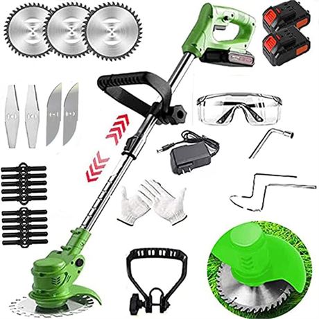 Weed Wacker Battery Operated, 24V 2Ah Battery Powered Weeder String Trimmer