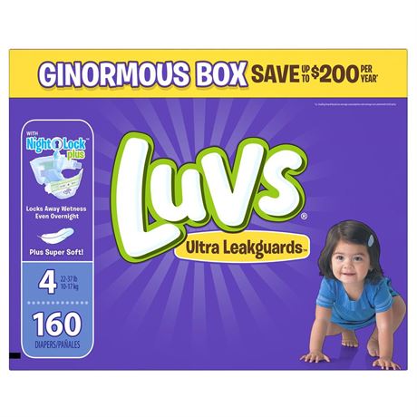 Luvs Diapers Size 4, 164 count