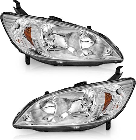 for 2004-2005 Honda Civic 2/4Door Headlights Assembly Replacement Pair Headlamp