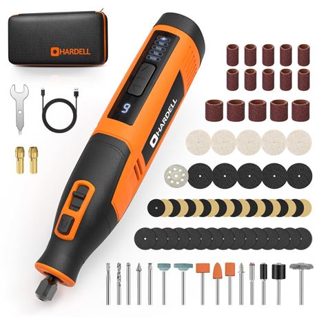 4V Cordless Rotary Tool Kit with 80Pcs, 4000mAh Long-lasting Battery, 6 Speeds