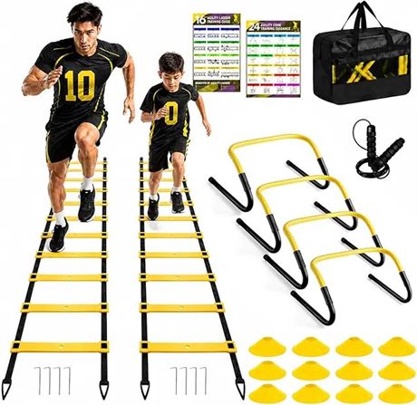 Speed and Agility Training Set, Agility Training Equipment For Kids with 20ft