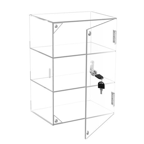 Display Case, Acrylic Countertop Display Case With Lock Key, 3-Level Display