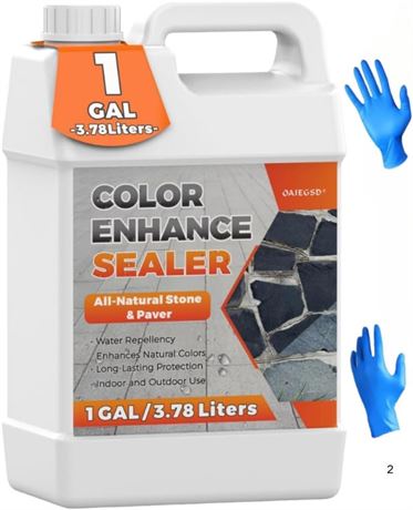 128oz Wet Look Color Enhancer Sealer for Outdoor, High Gloss Wet Look Stone