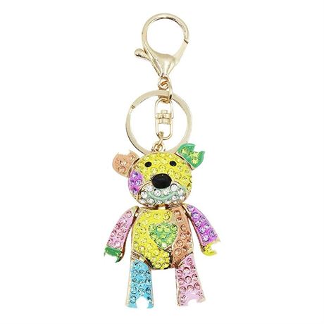 ANKOMINA Women Girl Crystal Rhinestone Keychain Sparkling Key Ring Charm Purse