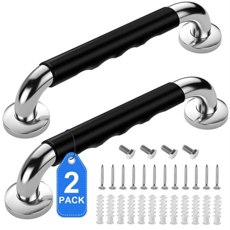 2 Pack 16 Inch Grab Bars for Bathtubs and Showers, Anti Slip Handicap Grab Bars