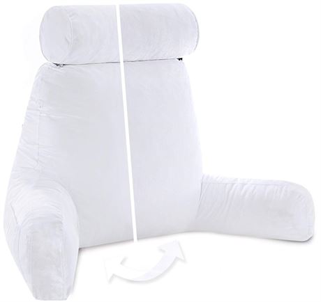 Husband Pillow XXL Aspen Edition - Adult Reading Bed Rest Pillow with Arms &