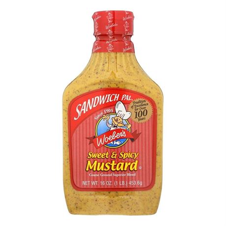 Woeber Mustard Sandwich Pal Sweet Spicy, 16 oz 16 Ounce (Pack of 1)