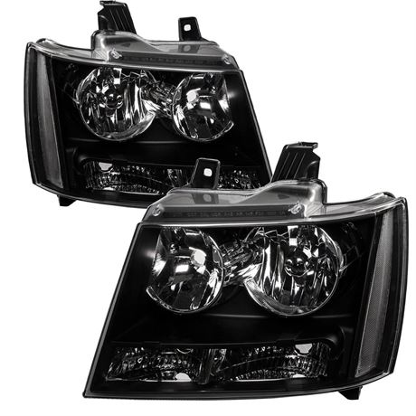 Black Housing Headlight Assembly Compatible with 2007-2014 Chevy Avalanche